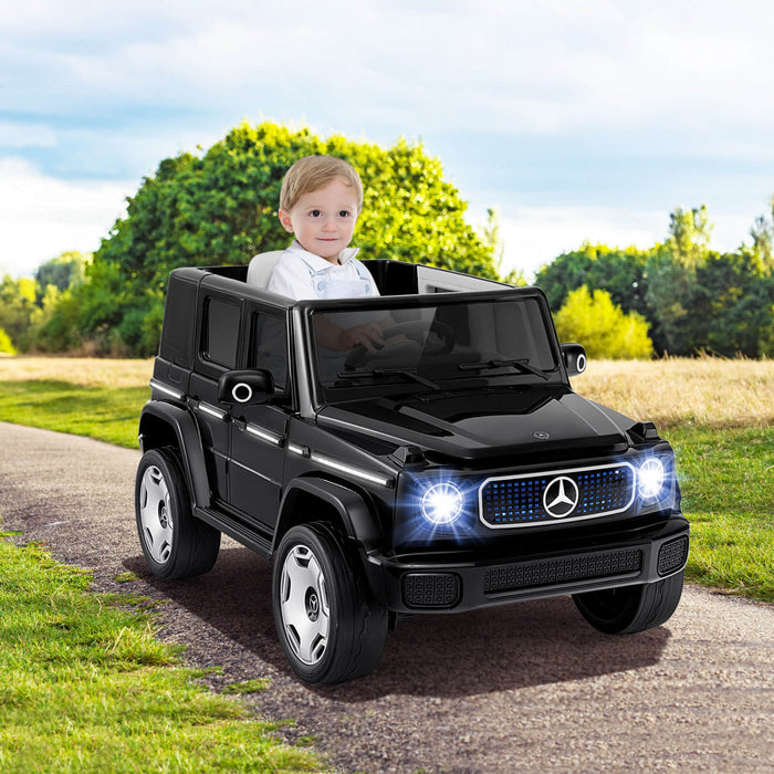 Costway Licence Mercedes-benz Eqg Enfants Ride Sur Voiture Avec Telecommande Detachable Batterie Noir