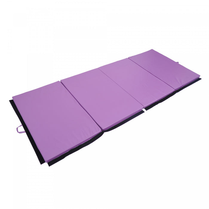 Soozier Tapis De Gymnastique Pliable 10,2 X 25,4 X 5,1 Cm, Tapis D'exercice Avec Poignees De Transport Pour Yoga, Mma, Arts Martiaux, Etirements, Entrainements De Base, Violet