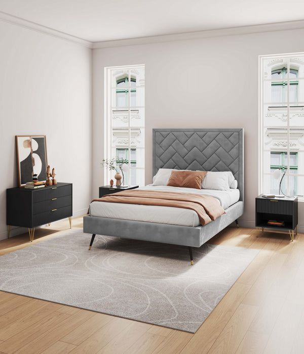 Ensemble moderne de commode 2 pieces Dumbo en noir