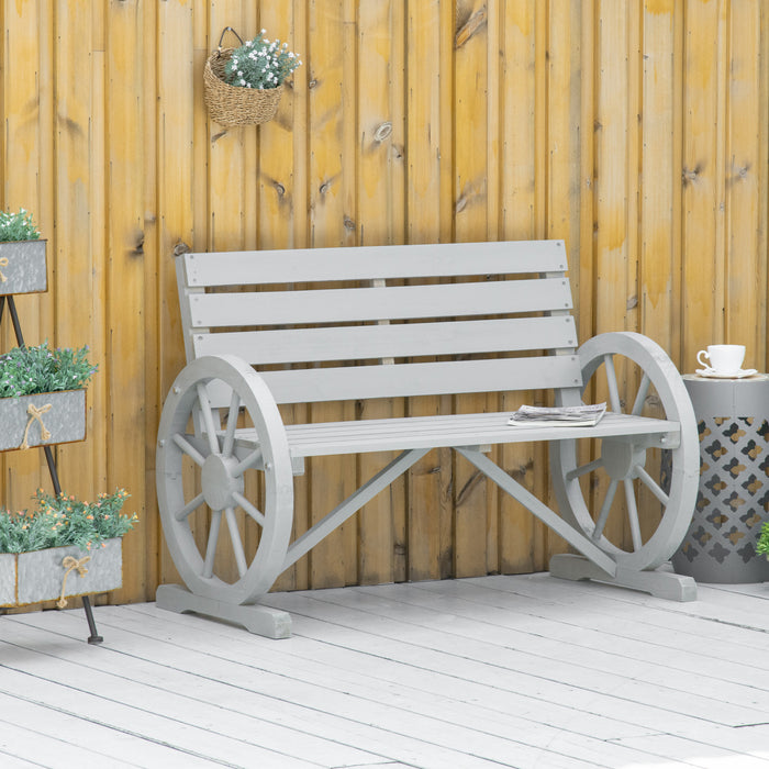 Outsunny Banc De Jardin En Metal De 50 Po Motif D'oiseaux Vintage