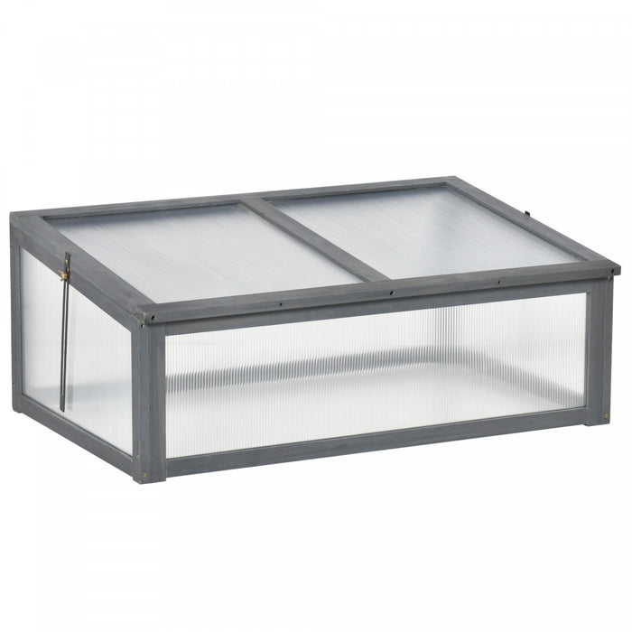 Outsunny Jardiniere En Polycarbonate En Bois 39\" X 26\" X 16\", Gris