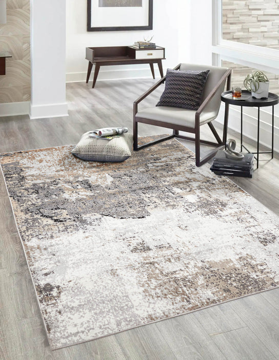 Tapis Contemporain/Moderne Bronte 5'0\" x 8'0\" en Taupe