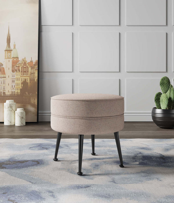 Bailey Pouf d’Appoint Rembourre Style Mid-Century Moderne en Ble