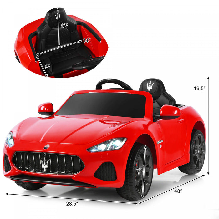 12v Enfants Ride On Car Maserati Grancabrio Sous Licence Avec Telecommande Et Musique Rouge