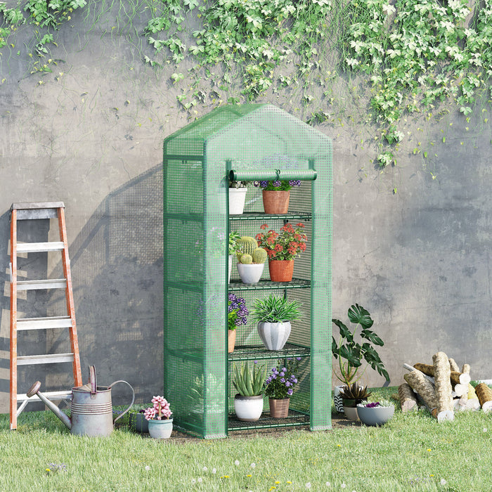 Outsunny Serre Portable Avec Etageres Pour Exterieur, Vert Fonce