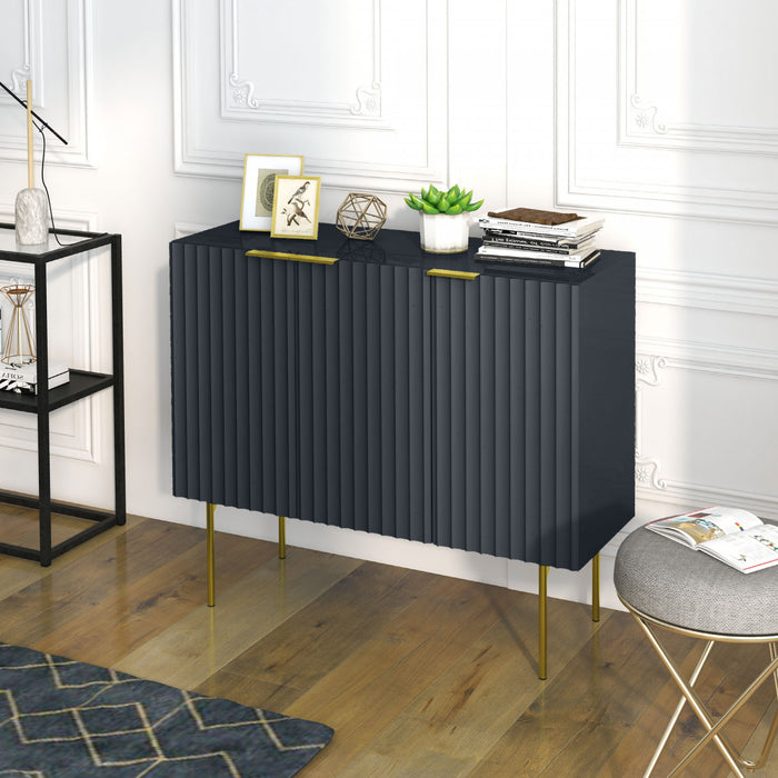 HOMCOM Meuble d'appoint avec pieds dores pour salle a manger couloir, noir
