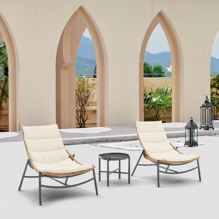 Ensemble de conversation moderne Sunset 3 pieces en creme