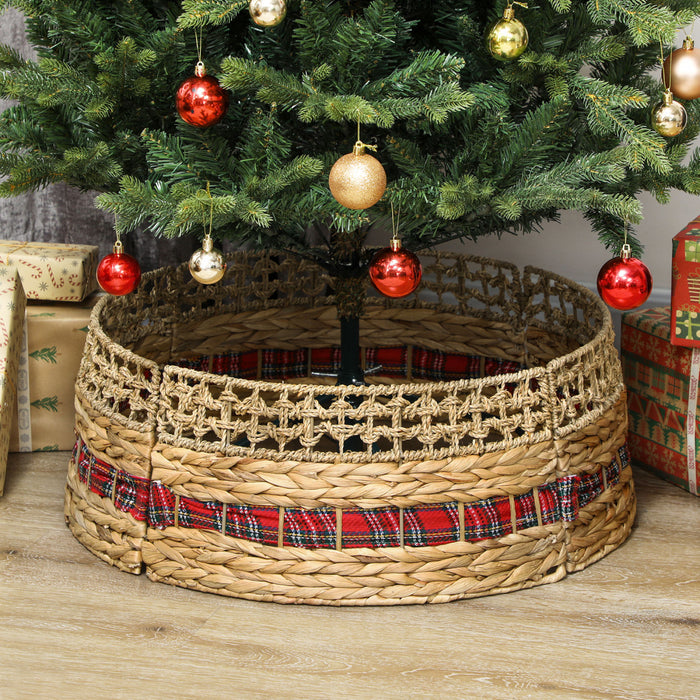 HOMCOM Collier de sapin de Noel 23 pouces, base de sapin en jacinthe d'eau