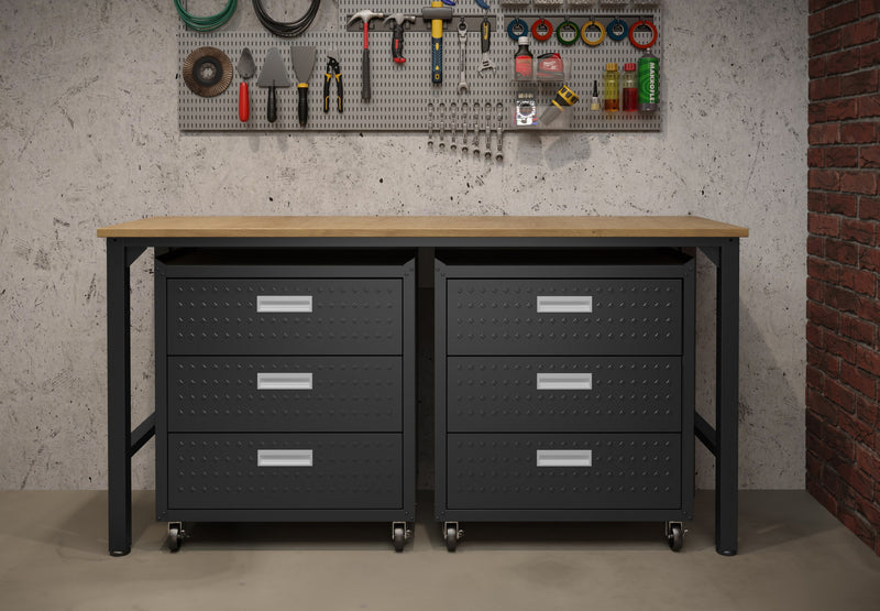 Ensemble de garage moderne Fortress 3 pieces en gris charbon