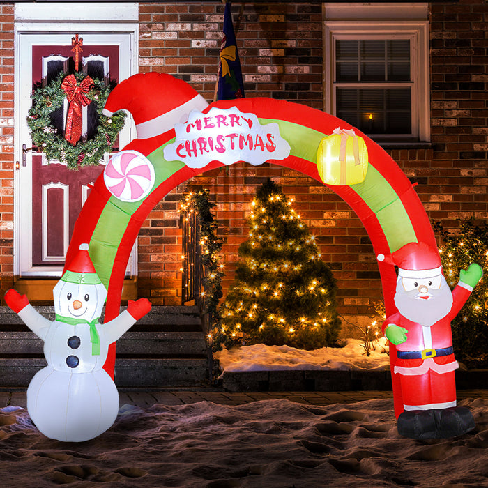 Outsunny Arche gonflable de Noel Outsunny de 10 pi avec lumieres LED