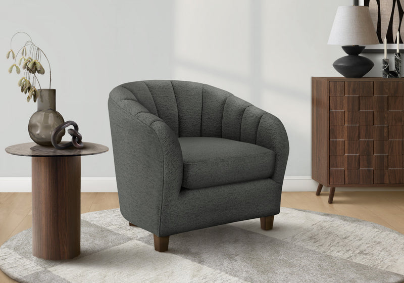 Monarch Specialties - Chaise D'Appoint, 31\"H, Rembourre, Salon, Chambre A Coucher, Gris Fonce, Transitionnel