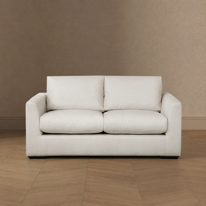Canape deux places contemporain Cleo en tissu creme
