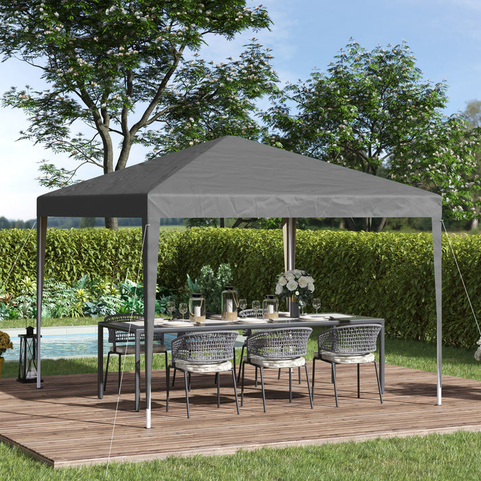 Outsunny Tente Pliable 10x10' Gazebo Exterieur Avec Sac De Transport, Gris