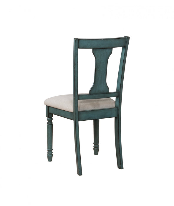 Chaise de salle à manger Willow en tissu bleu sarcelle - ensemble de 2