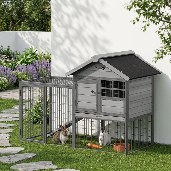 Maison surelevee en bois et metal pour animaux, clapier pour lapin