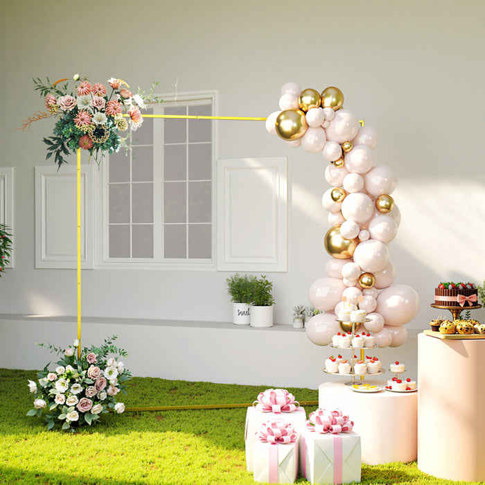 Outsunny Arche de Mariage, Arche Carree de 6.6 pi, Structure Doree