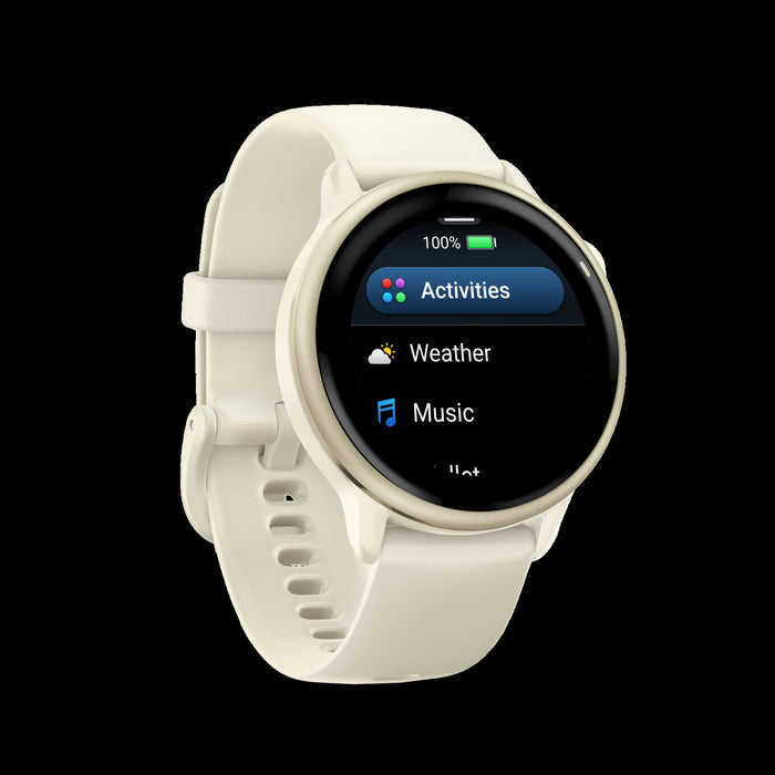 Montre de fitness Garmin Vivoactive 6 Lunar Gold - Moniteur d'activite, entrainements quotidiens, statut HRV, dynamiques de course, conseils PacePro, notifications intelligentes