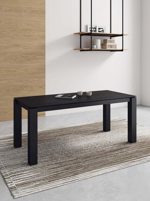 Table de salle a manger Rockaway Modern Industry Chic 180 cm en noir