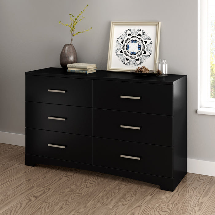 Gramercy Commode 6 tiroirs Noir solide, de Meubles South Shore