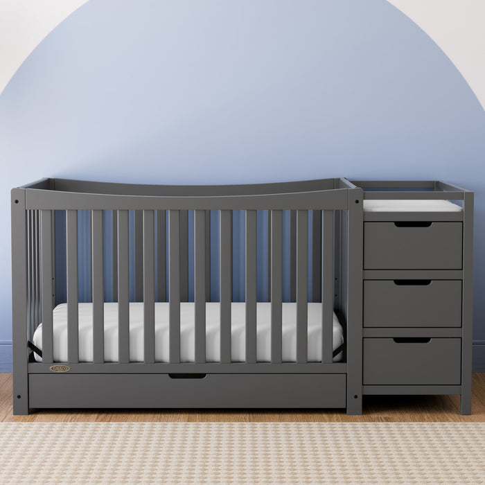 Graco Remi Lit de bebe convertible 4-en-1 avec table a langer - Gris