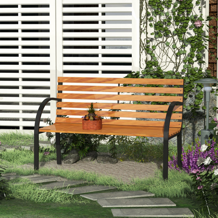 Banc De Jardin Exterieur 48\"l Outsunny Pour 2 Personnes En Bois