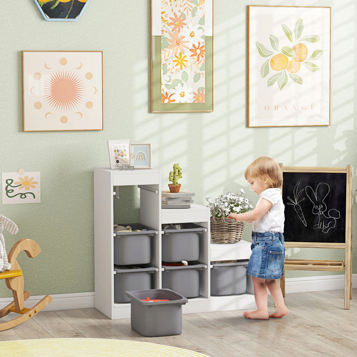Qaba Organiseur De Rangement Pour Jouets, Bibliotheque Pour Enfants 6 Bacs