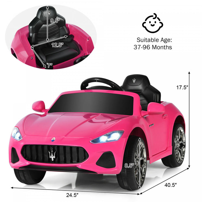 12v Enfants Rouler Sur La Voiture Maserati Grancabrio Sous Licence W / Telecommande & Lumieres Rose