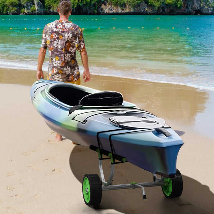 Soozier Chariot De Kayak Largeur Reglable Grandes Roues, Cadre En Aluminium