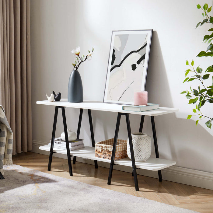 Console moderne contemporaine Celine 47\" en blanc