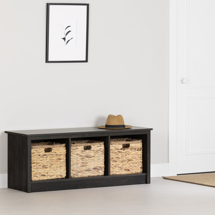 Banc de rangement Toza pour vestibule - noir antiqué