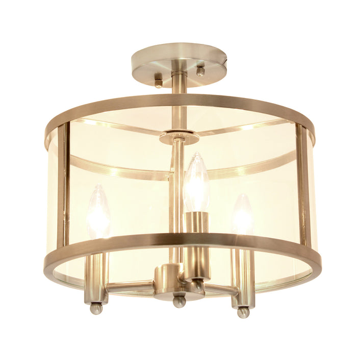 Salerno Plafonnier semi-encastre a 3 lumieres, Onyx, 13 po de diametre