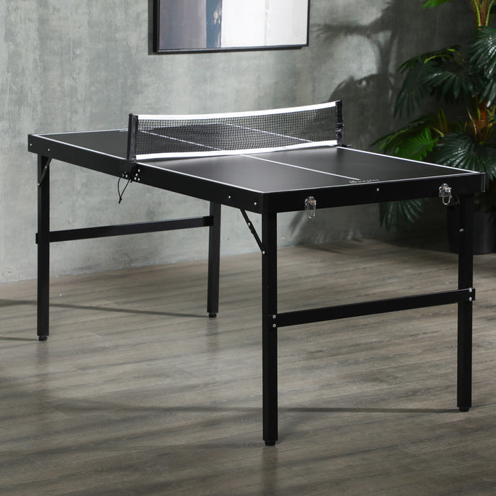Soozier Table De Ping-pong De Taille Moyenne, Pliante En Aluminium