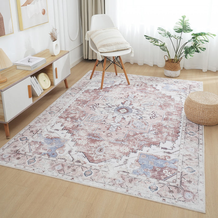 Tapis Rustique Lavable Et Antiderapant A Poils Ras 5'x7'