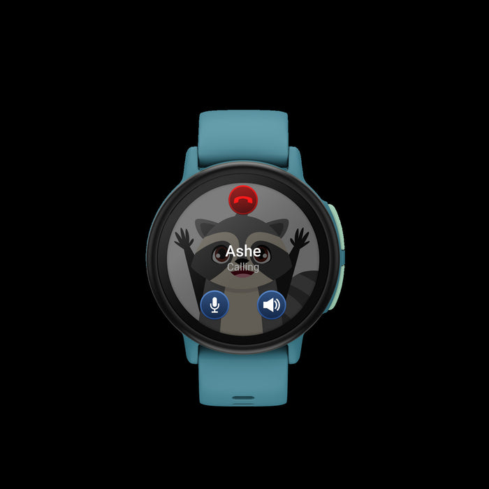 Montre intelligente Garmin Bounce 2 Turquoise pour enfants - Suivi d'activite, communication bidirectionnelle, mises a jour meteo, alarmes chronometre, fonction d'assistance, defis familiaux
