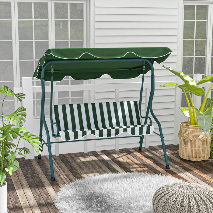 Outsunny Balancoire De Patio A 3 Places, Balancoire Avec Auvent Reglable