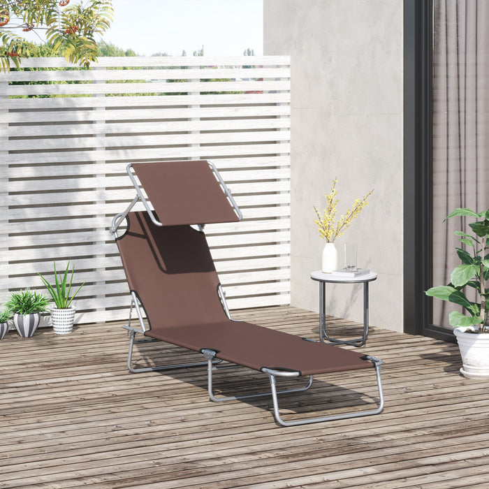 Chaise Longue D'exterieur Outsunny Brun