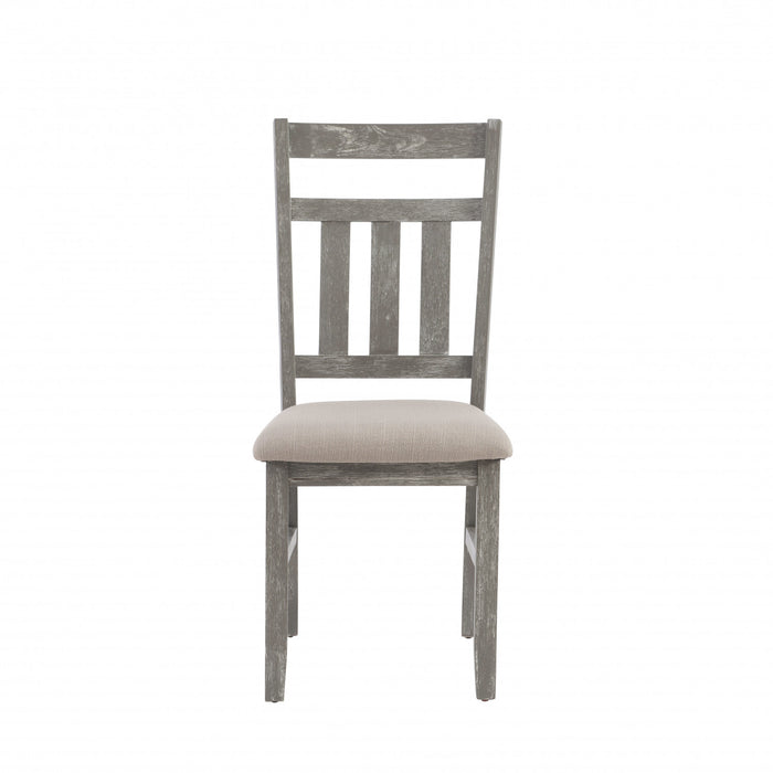 Chaise de salle à manger Turino en tissu gris vieilli - ensemble de 2