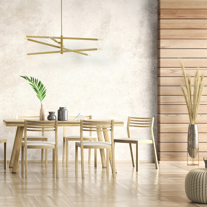 Lustre Wand de Dainolite avec fini laiton vieilli et 8 ampoules