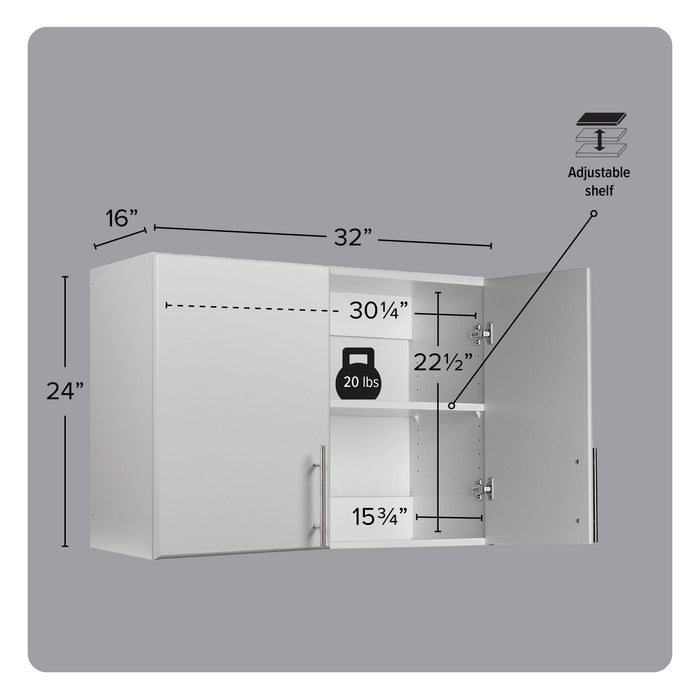 Armoire murale superposable Elite de 32 po - gris clair