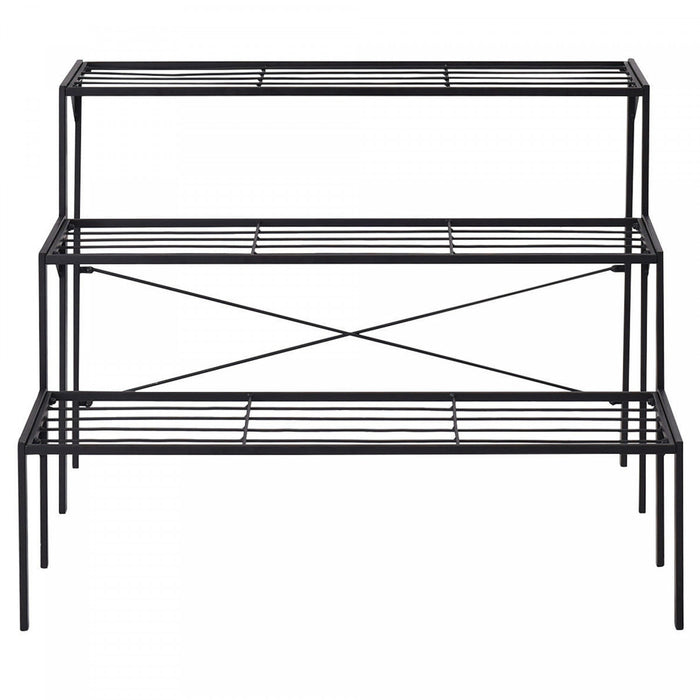 Costway Etagere A 3 Niveaux Pour Plantes Et Fleurs Support D'exposition En Metal Robuste Et Grand Format