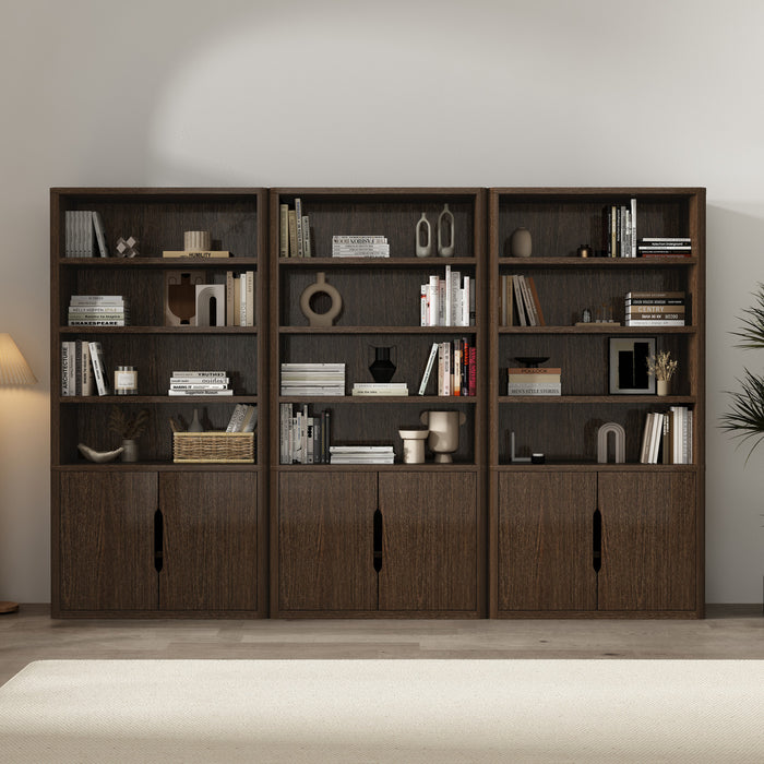 Ensemble de 3 bibliotheques-armoires Rivington Modern 40\" en noyer