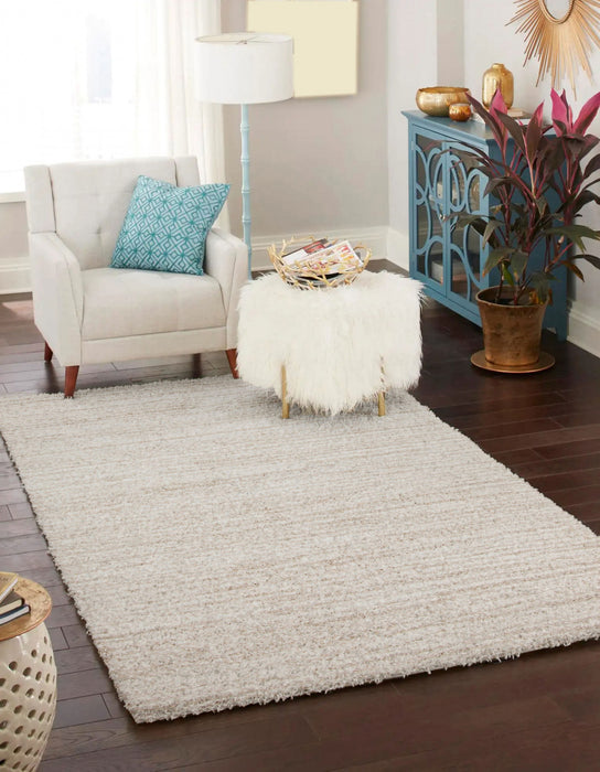 Carpette Yeti ivoire et grise - 5 pi 0 po x 8 pi 0 po 