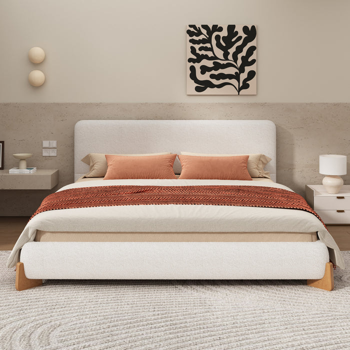 Olivia Lit elegant et confortable avec revetement, Taille King, Blanc
