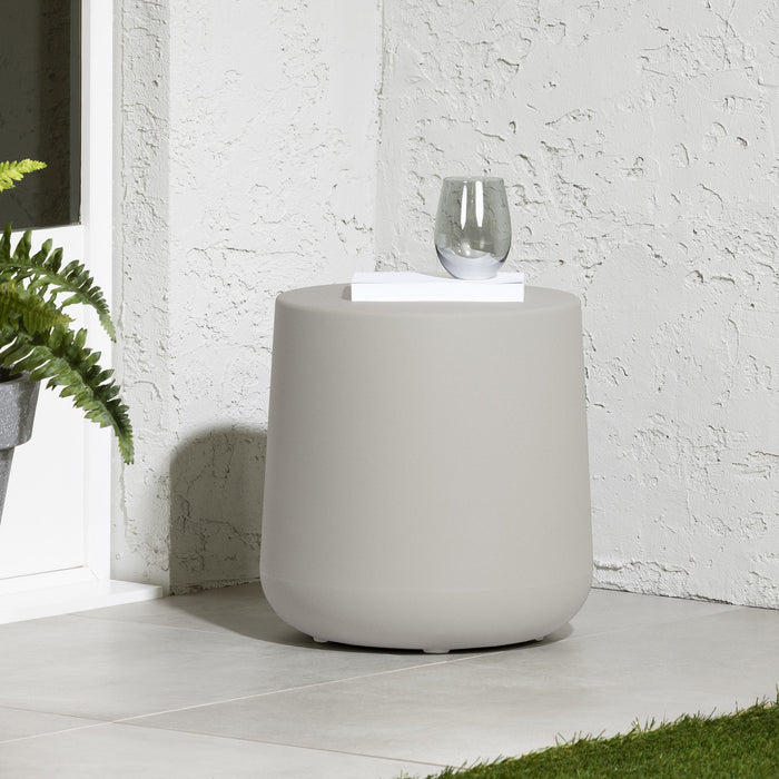 Table de fauteuil ronde Dalya pour la terrasse - greige