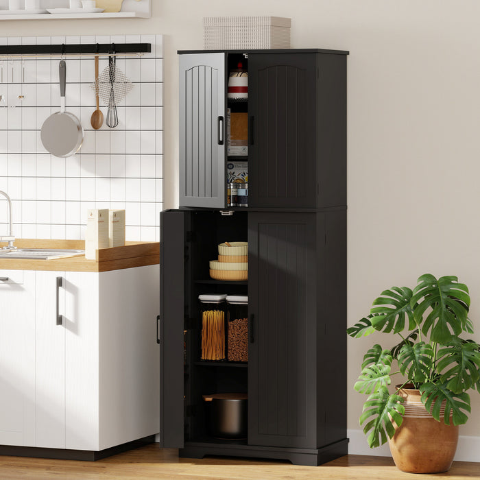 HOMCOM Armoire de rangement, 64 po, avec etageres reglables, noir