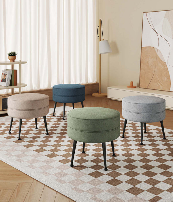 Bailey Pouf d’Appoint Mid-Century Modern 1 Piece en Bleu, Gris, Ble et Vert Sauge