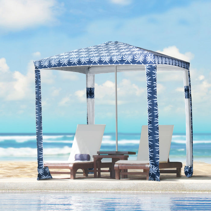 Outsunny Parasol De Plage 6,5' Avec Sacs De Sable, Sac De Transport, Bleu