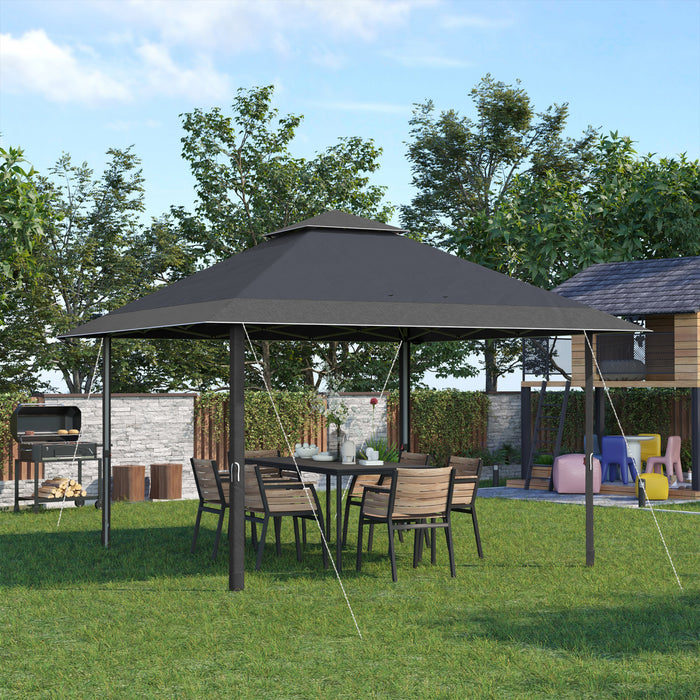 Outsunny 13' X 13' Tente De Fete Pop-up Exterieure, Gris