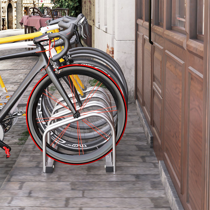 Soozier Support De Rangement Pour Velo Pour 4 Velos, Argente