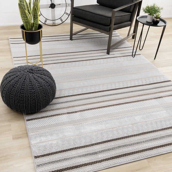 Carpette London à rayures pour l'intérieur - 5 pi 3 po x 7 pi 7 po